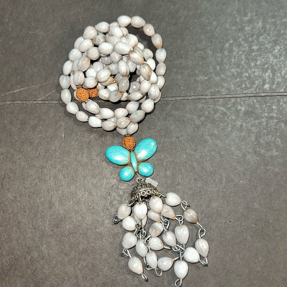 24 inch necklace or mala - butterfly = transformation from Story & Myth